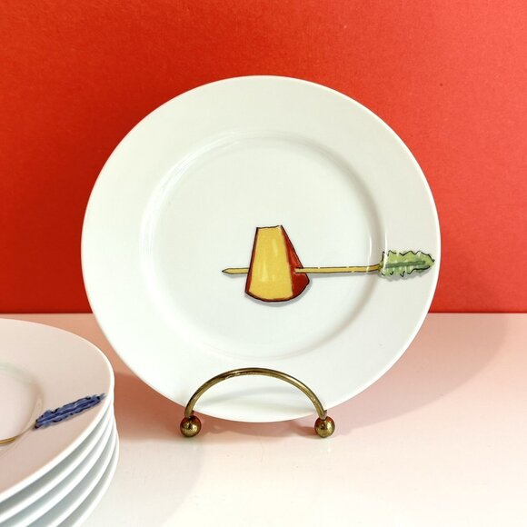 Crate and Barrel Tidbit Plates by Nancy Green ~ Assorted Food Theme ~ EUC - Picture 4 of 9